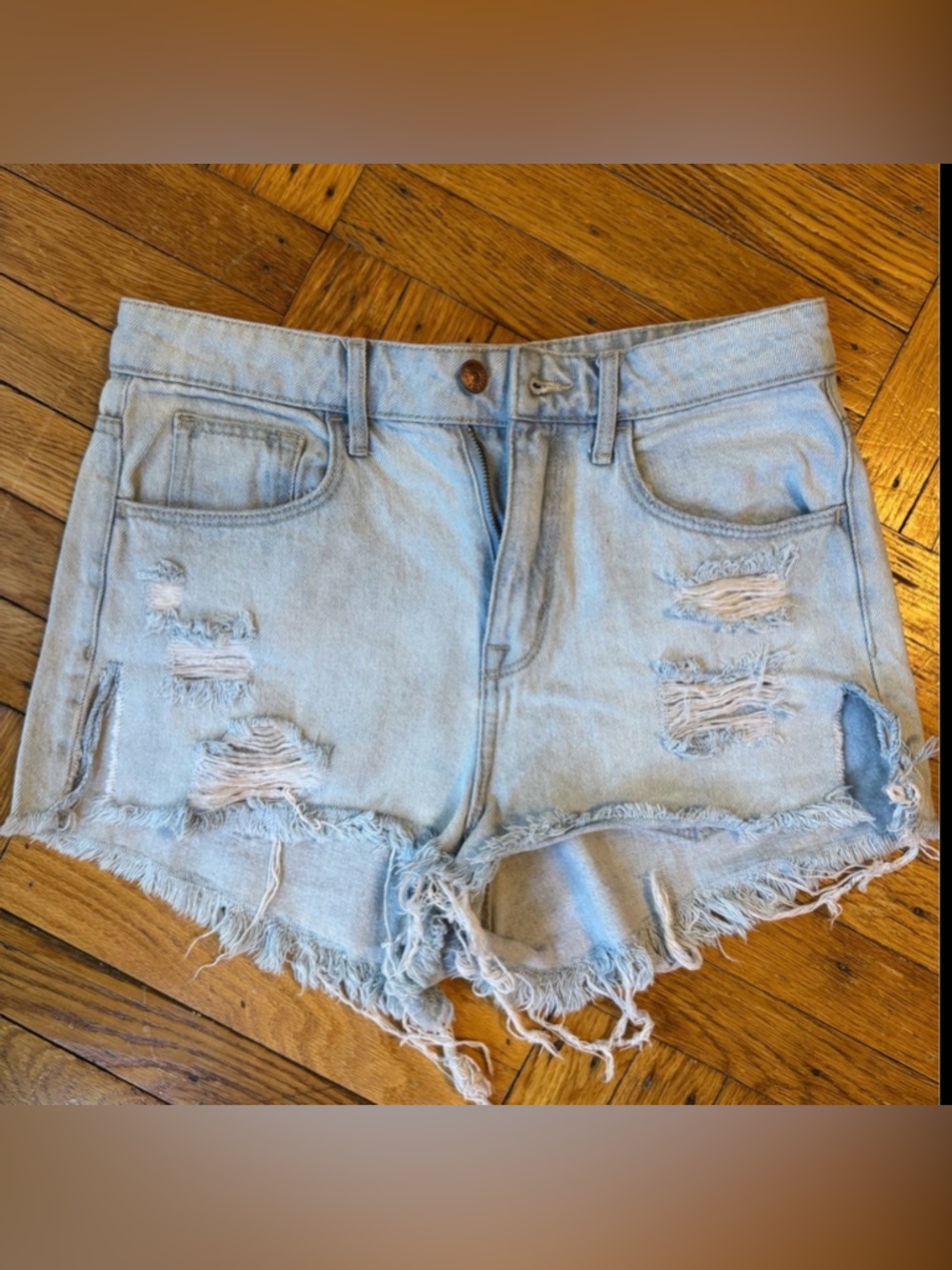 H&M Blue Jean Shorts Distressed Vintage Style